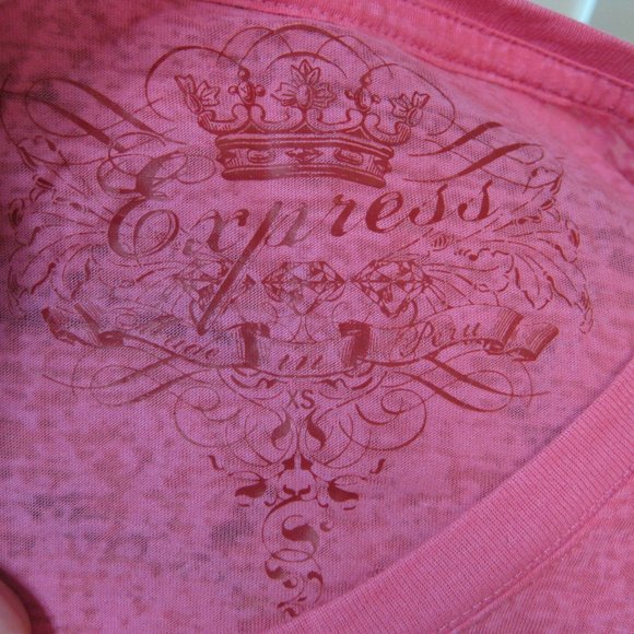 NWOT Express pink graphic tee t shirt top XS extra small - Picture 7 of 7